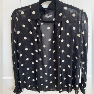 Reformation vintage polka dot sheer button down.